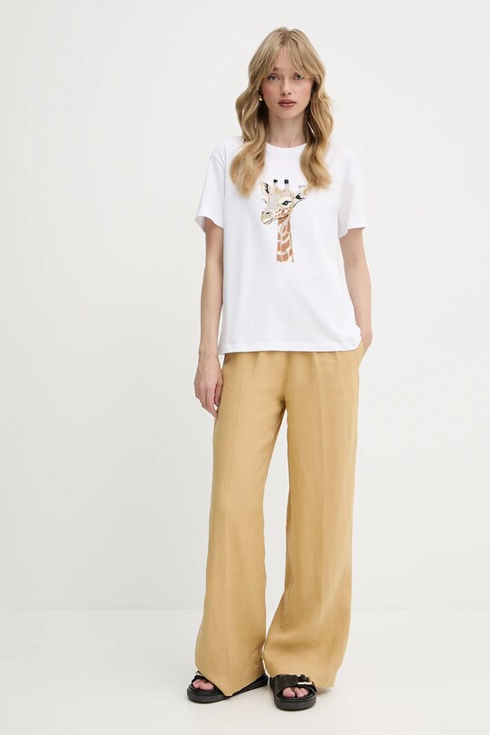 Liu Jo tricou din bumbac WA5230.JS904 alb SS25