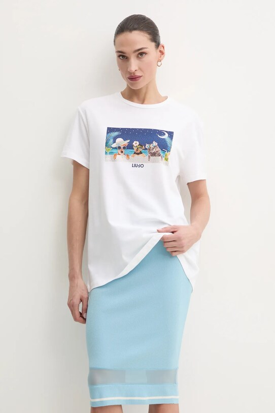 Liu Jo t-shirt applique bianco WA5260.JS003