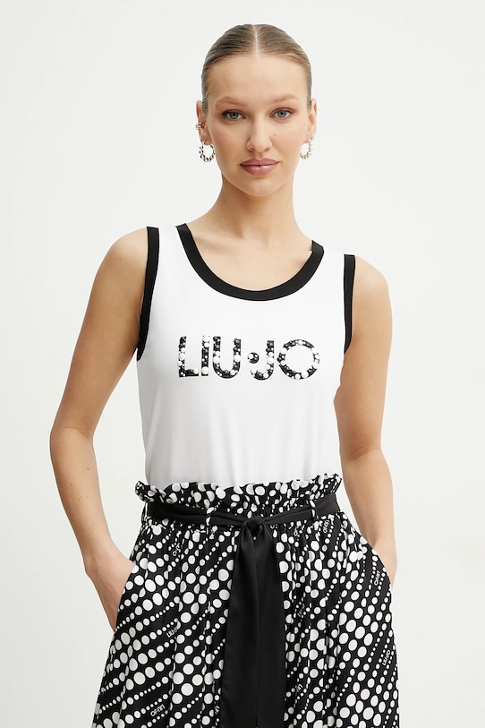 Liu Jo top imprimeu alb VA5138.JS360