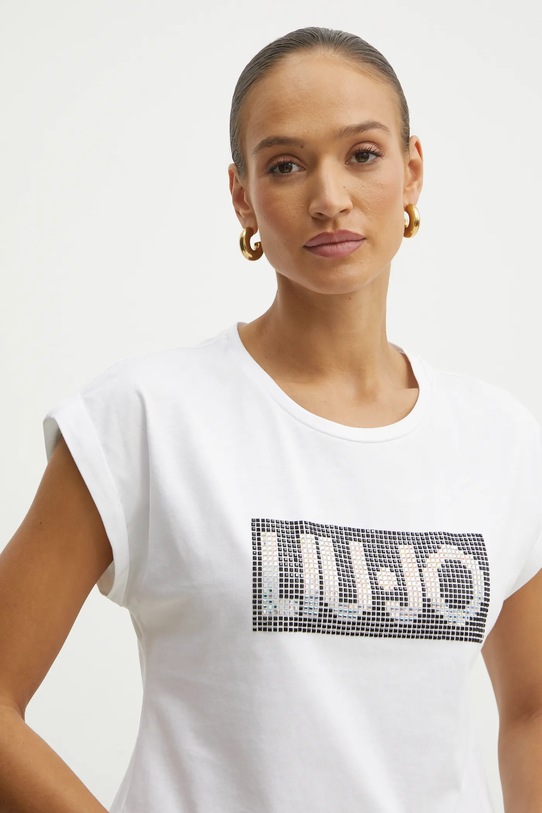 Bavlněné tričko Liu Jo bílá VA5151.JS923