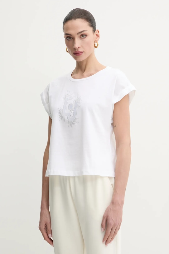 Liu Jo t-shirt bawełniany regular biały VA5151.JS923