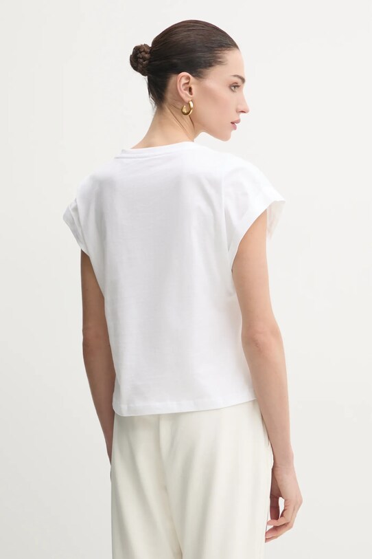 Odzież Liu Jo t-shirt bawełniany VA5151.JS923 biały