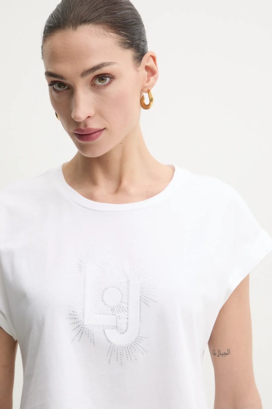 Liu Jo t-shirt bawełniany biały VA5151.JS923
