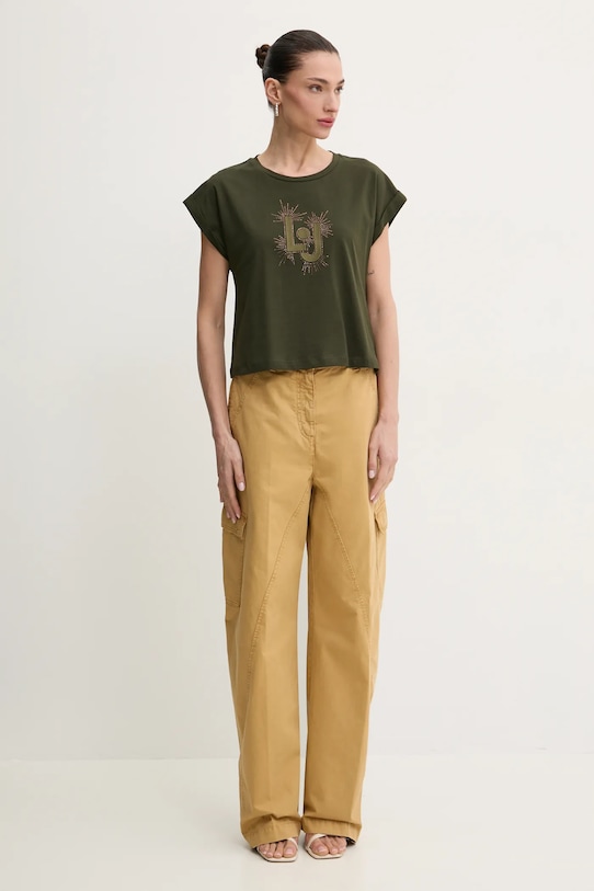 Бавовняна футболка Liu Jo VA5151.JS923 зелений SS25