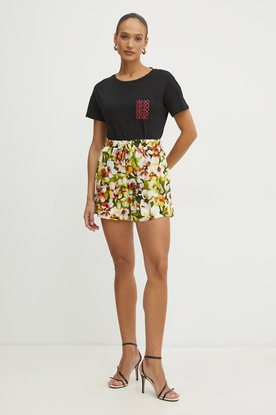 Liu Jo pamut póló VA5152.JS923 fekete SS25