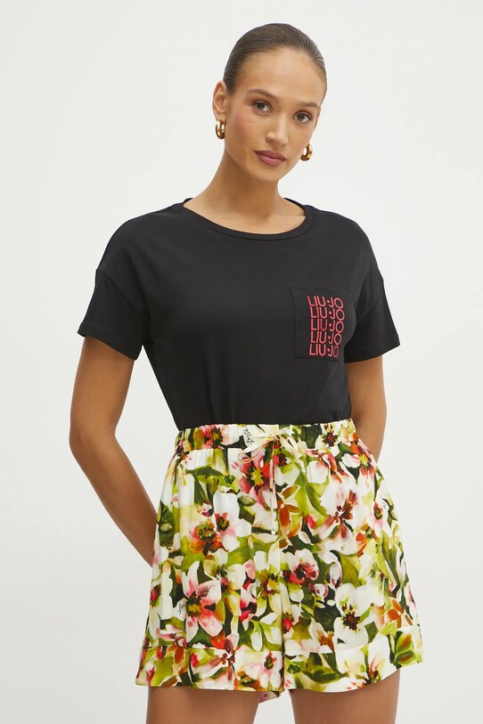 Liu Jo tricou din bumbac negru VA5152.JS923