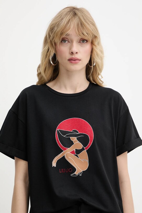 Liu Jo tricou negru VA5153.JS003