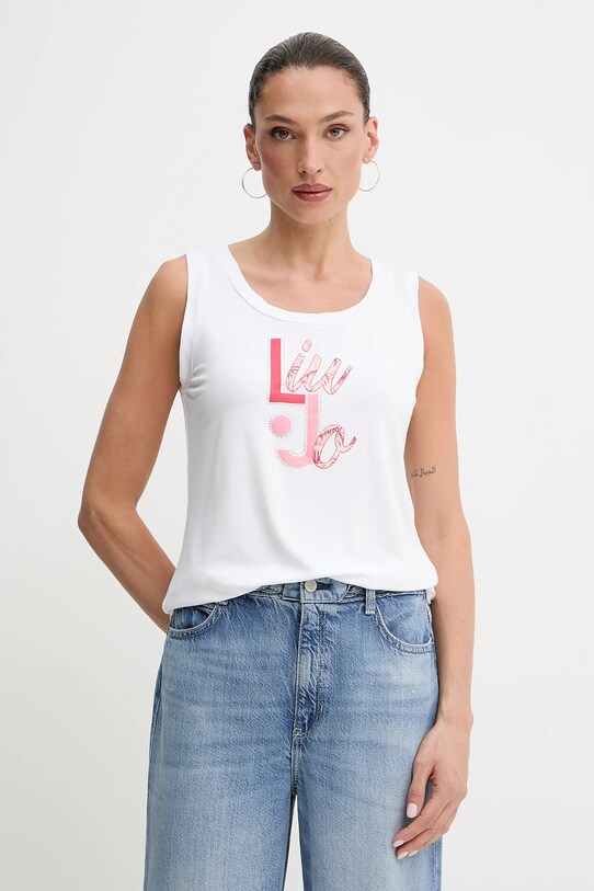 Liu Jo top z elastanem biały VA5195.JS360