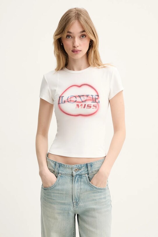 Miss Sixty tricou print alb 6S1SJ56800