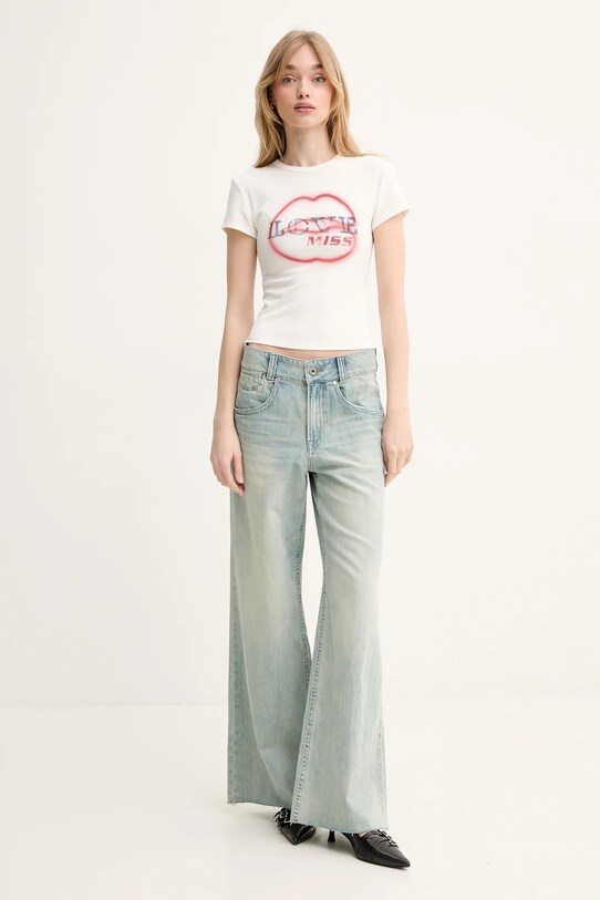 Miss Sixty tricou 6S1SJ56800 alb SS25