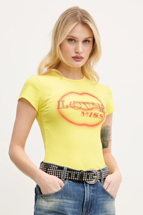Tričko Miss Sixty slim žlutá 6S1SJ56800