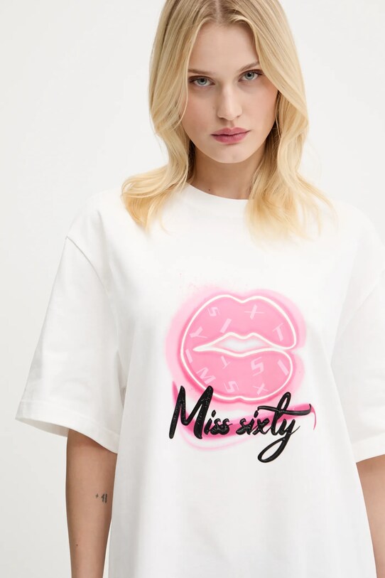 Miss Sixty tricou din bumbac alb 6S2SJ04100