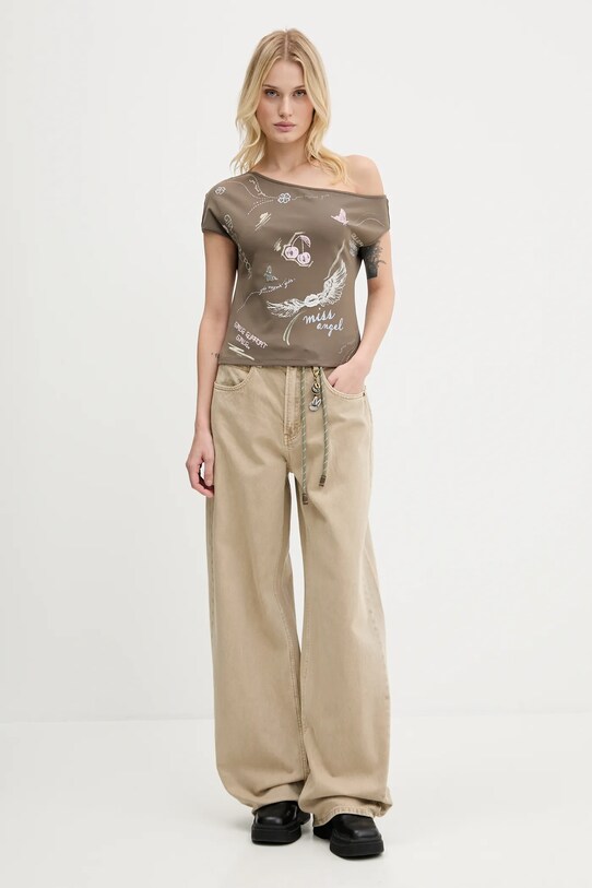 Miss Sixty tricou 6S2SJ14400 maro SS25
