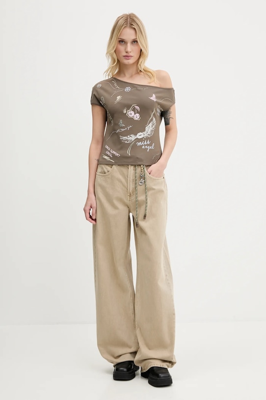 Miss Sixty t-shirt 6S2SJ14400 brązowy SS25