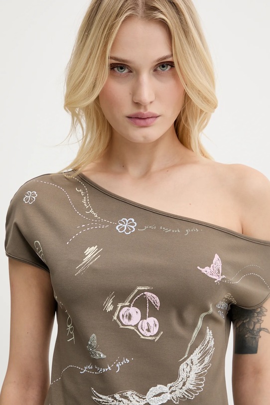 Miss Sixty t-shirt brązowy 6S2SJ14400