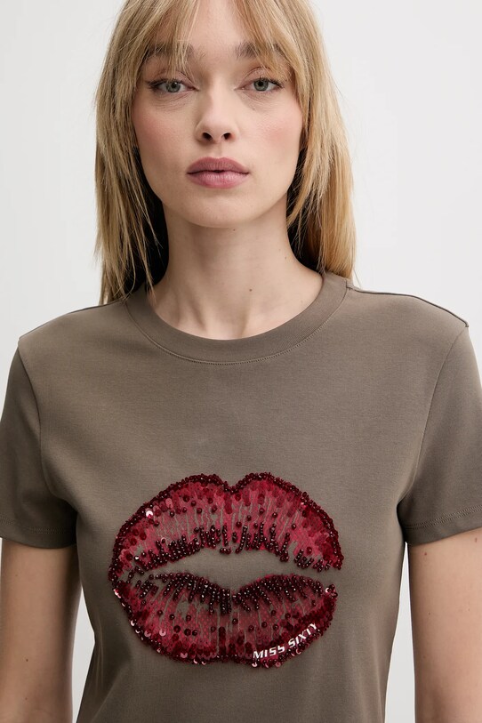 Miss Sixty t-shirt brązowy 6S2SJ01200