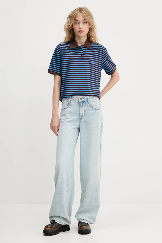 Pamučna polo majica Miss Sixty 6S2SJ0590J plava SS25