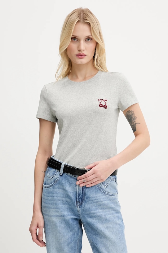 Miss Sixty t-shirt z elastanem szary 6S2SJ19500