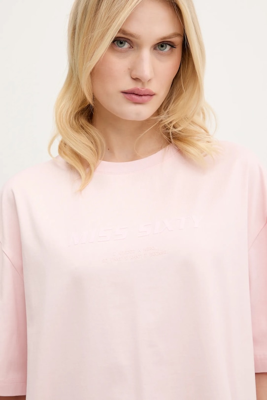 Miss Sixty tricou din bumbac roz 6S2SJ76100