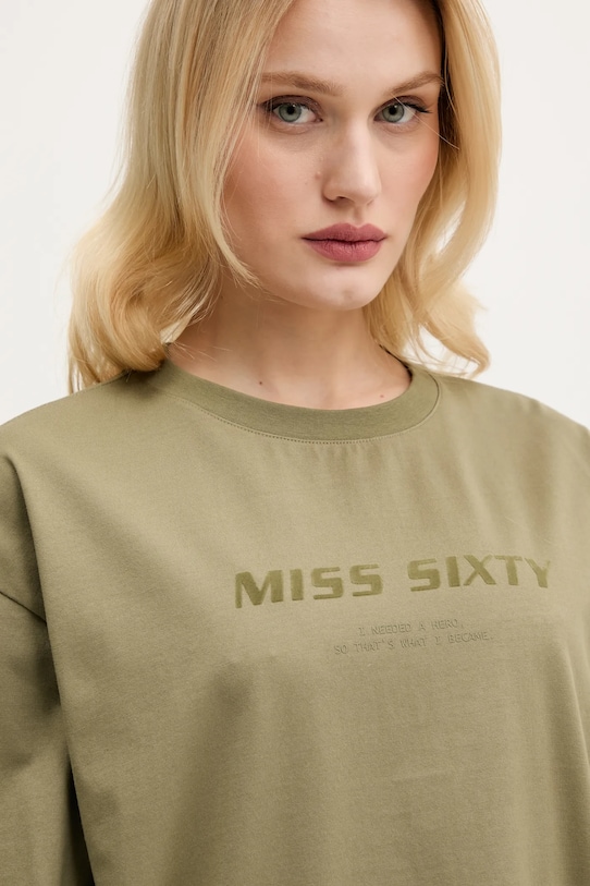 Miss Sixty tricou din bumbac verde 6S2SJ76100