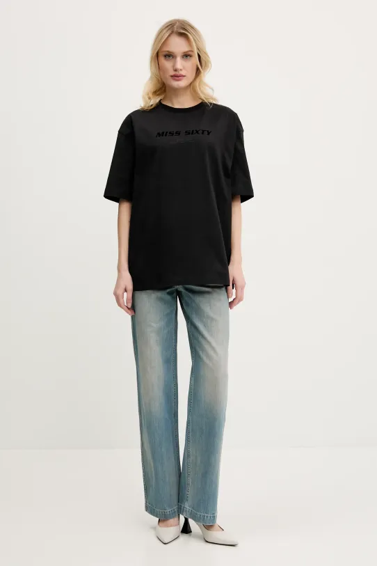 Бавовняна футболка Miss Sixty 6S2SJ76100 чорний AA00
