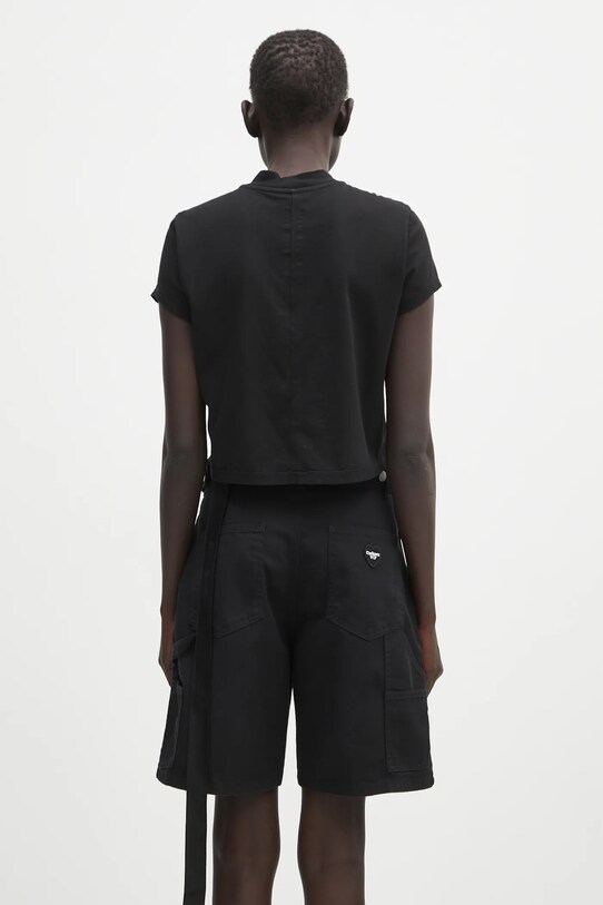 Одяг Бавовняна футболка Rick Owens DRKSHDW Cropped Small Level T DS01E3207.RNEP2 чорний