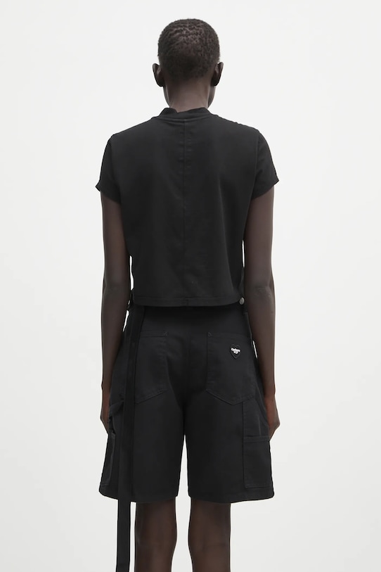 Одежда Хлопковая футболка Rick Owens DRKSHDW Cropped Small Level T DS01E3207.RNEP2 чёрный