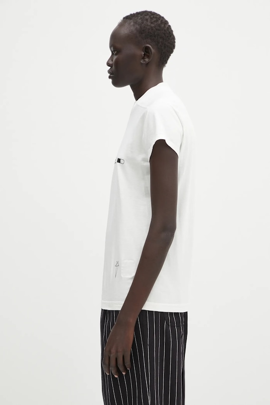 Памучна тениска Rick Owens DRKSHDW Small Level T DS01E3208.RNEP5 бял SS25