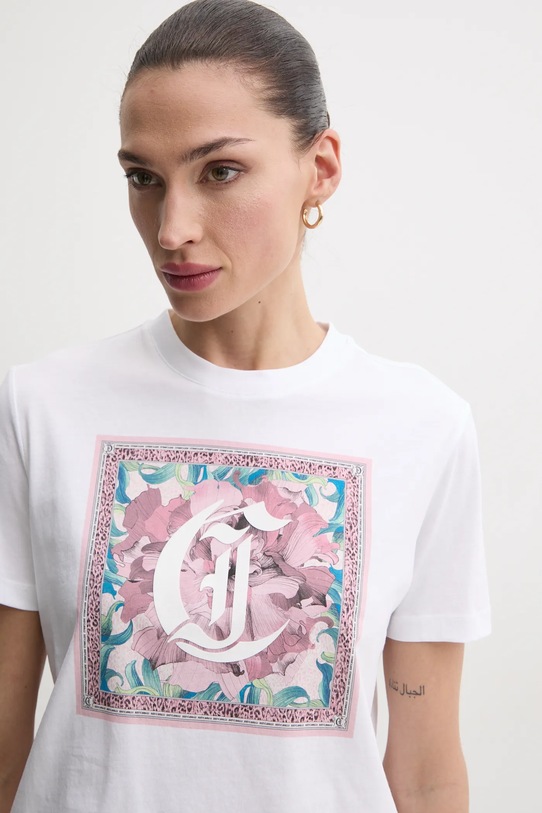 Bavlnené tričko Just Cavalli biela 78PAHC12.CJ600