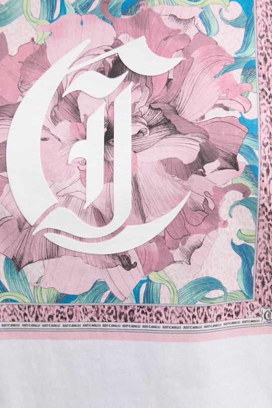 Bavlnené tričko Just Cavalli 78PAHC12.CJ600 biela