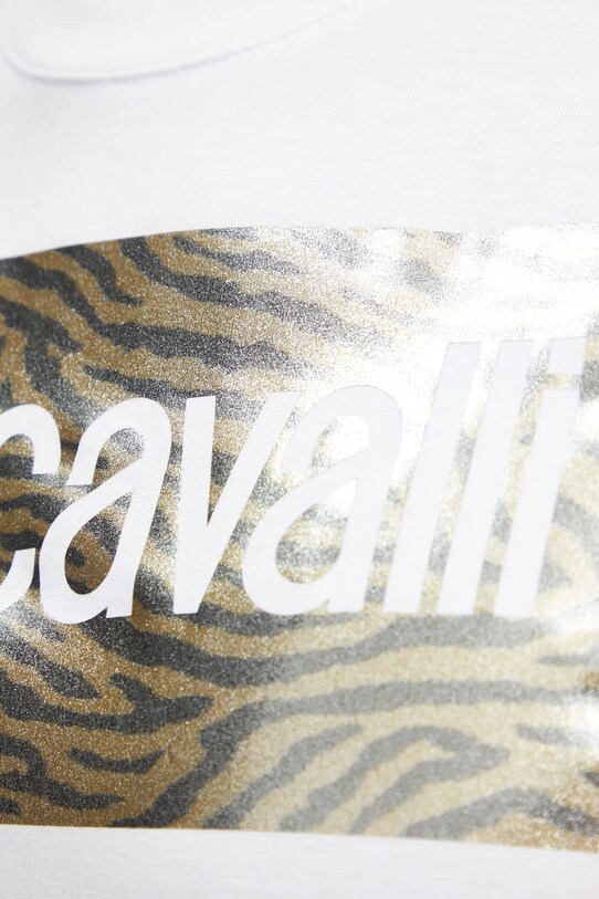 Бавовняна футболка Just Cavalli 78PAHT15.CJ500 білий