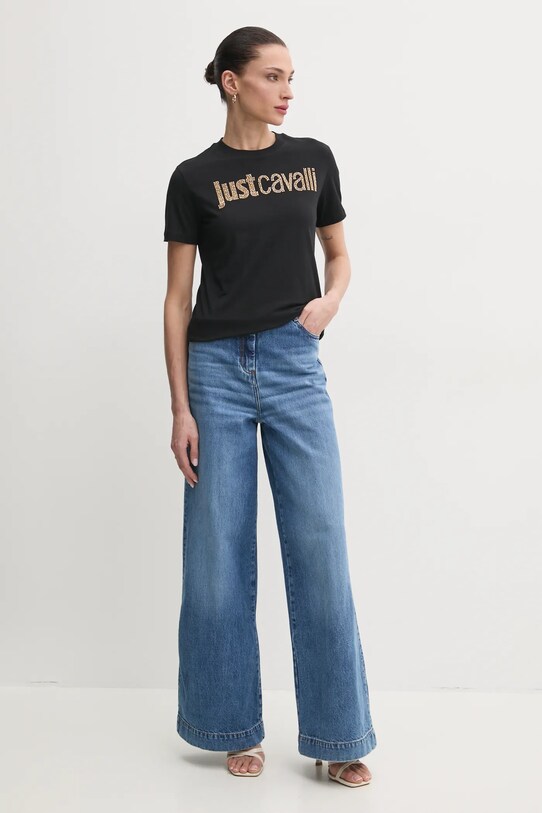 Just Cavalli t-shirt in cotone 78PAHE15.CJ110 nero SS25