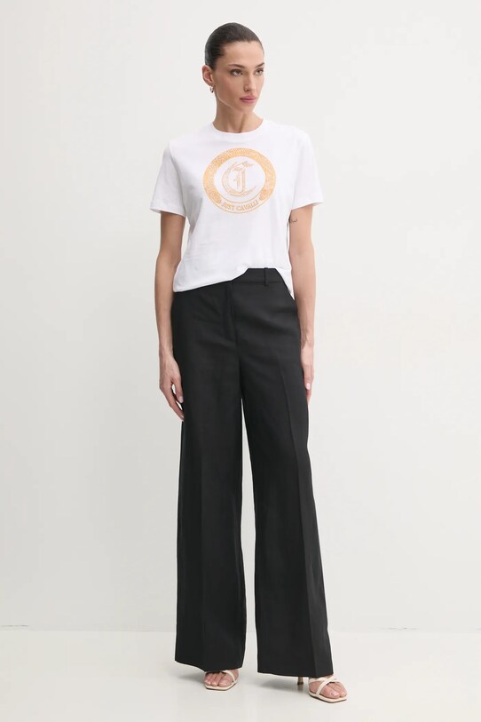 Just Cavalli t-shirt in cotone 78PAHE13.CJ110 bianco SS25