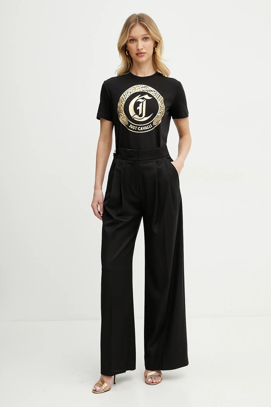 Just Cavalli t-shirt in cotone 78PAHT01.CJ500 nero SS25