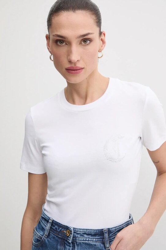 Just Cavalli t-shirt applique bianco 78PAHE11.CJ112