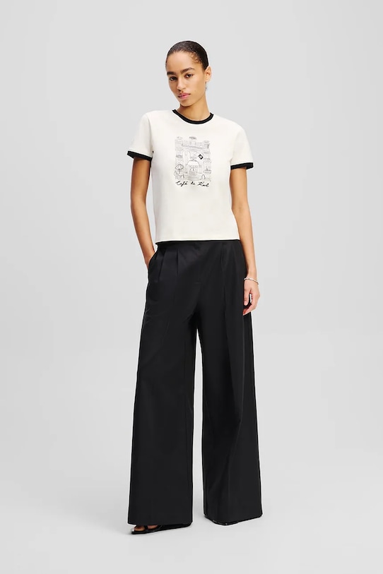 Karl Lagerfeld tricou din bumbac bej A2W17087