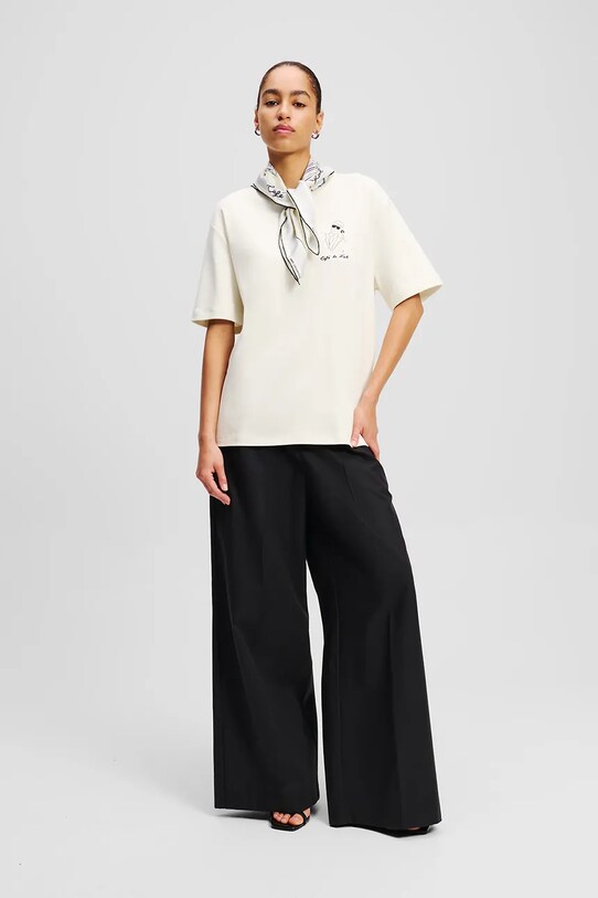 Karl Lagerfeld tricou din bumbac bej A2W17089