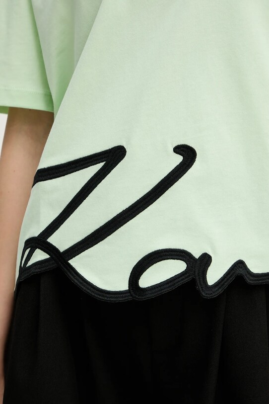 Karl Lagerfeld t-shirt bawełniany A2W17104 zielony