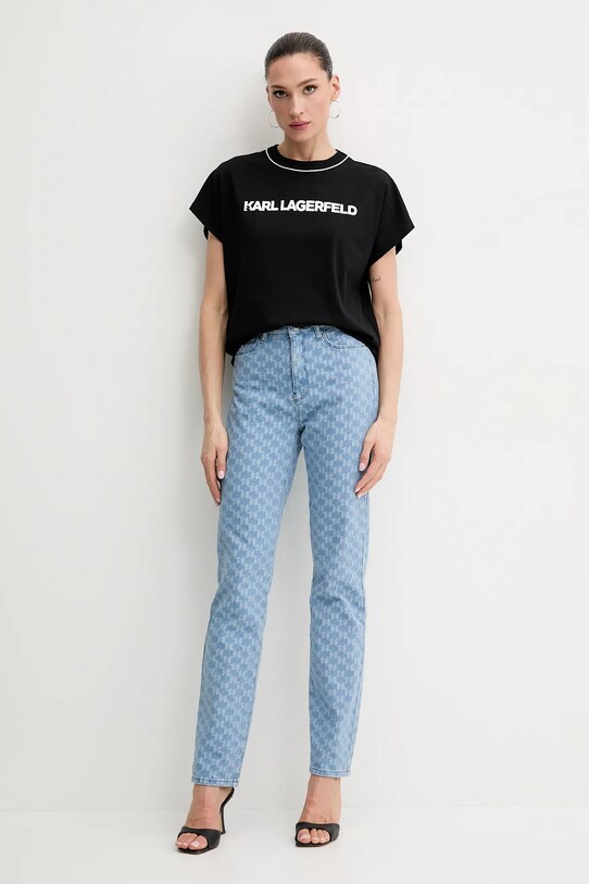 Хлопковая футболка Karl Lagerfeld A2W17109 чёрный SS25
