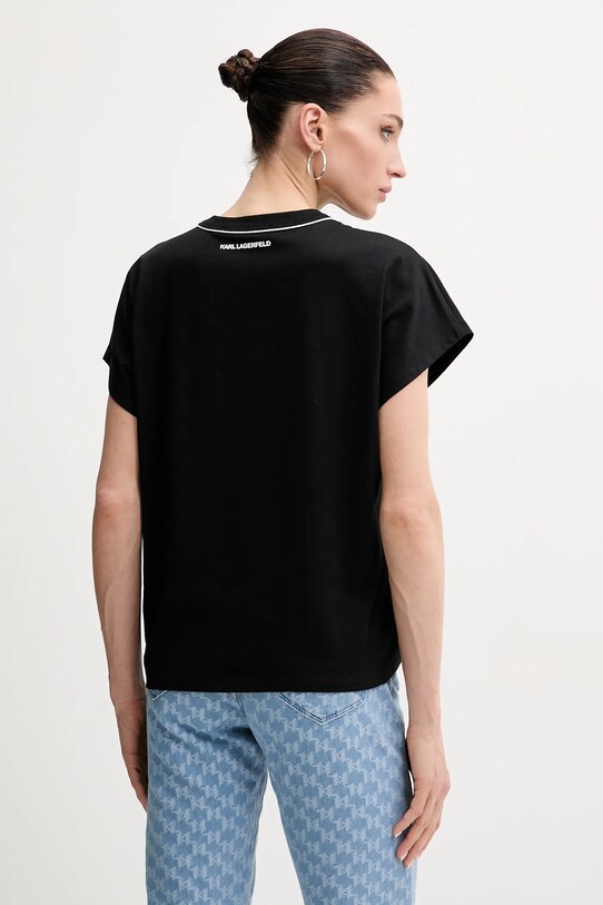 Îmbrăcăminte Karl Lagerfeld tricou din bumbac A2W17109 negru