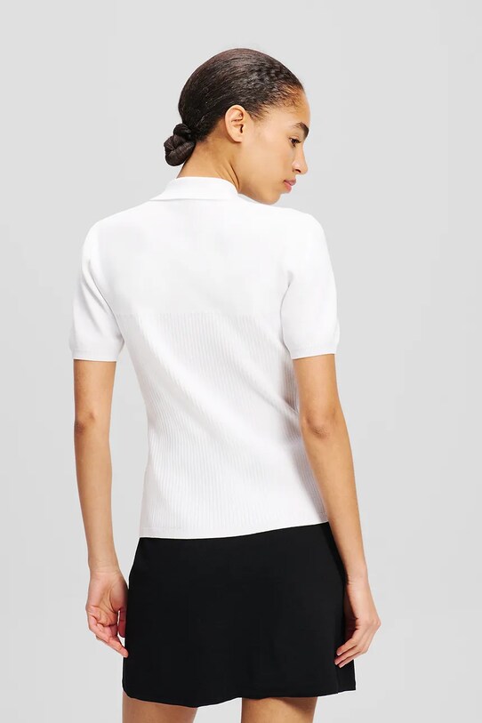 Karl Lagerfeld tricou polo A2W18027 alb SS25