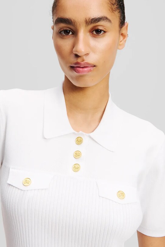 Îmbrăcăminte Karl Lagerfeld tricou polo A2W18027 alb