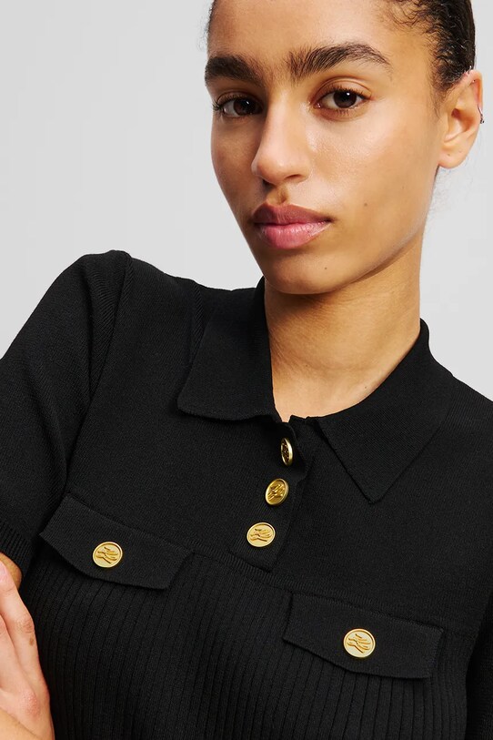 Odzież Karl Lagerfeld polo A2W18027 czarny