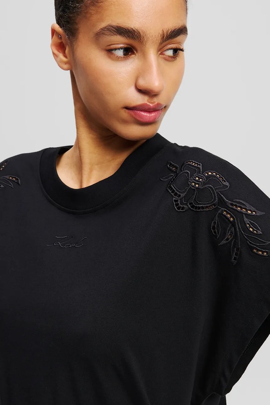 Odzież Karl Lagerfeld t-shirt bawełniany A2W17060 czarny