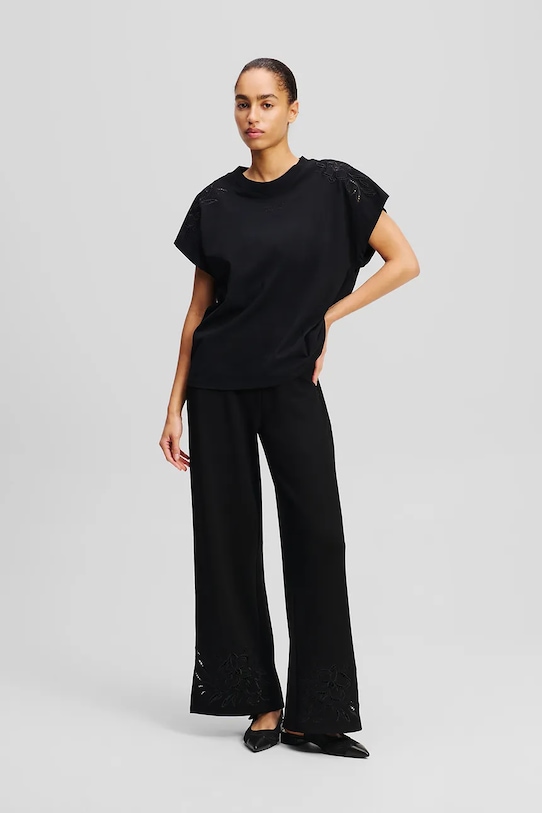 Karl Lagerfeld t-shirt bawełniany czarny A2W17060