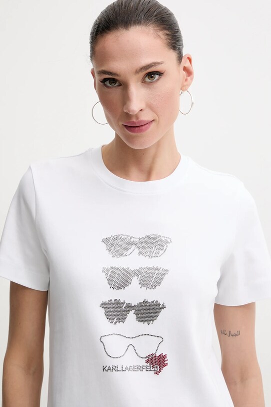 Karl Lagerfeld t-shirt bawełniany biały A2W17103