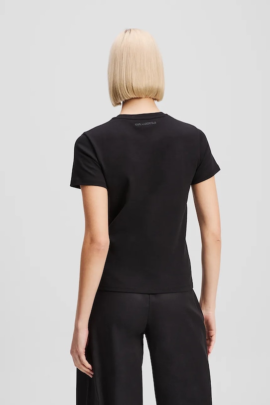 Karl Lagerfeld tricou din bumbac A2W17103 negru SS25