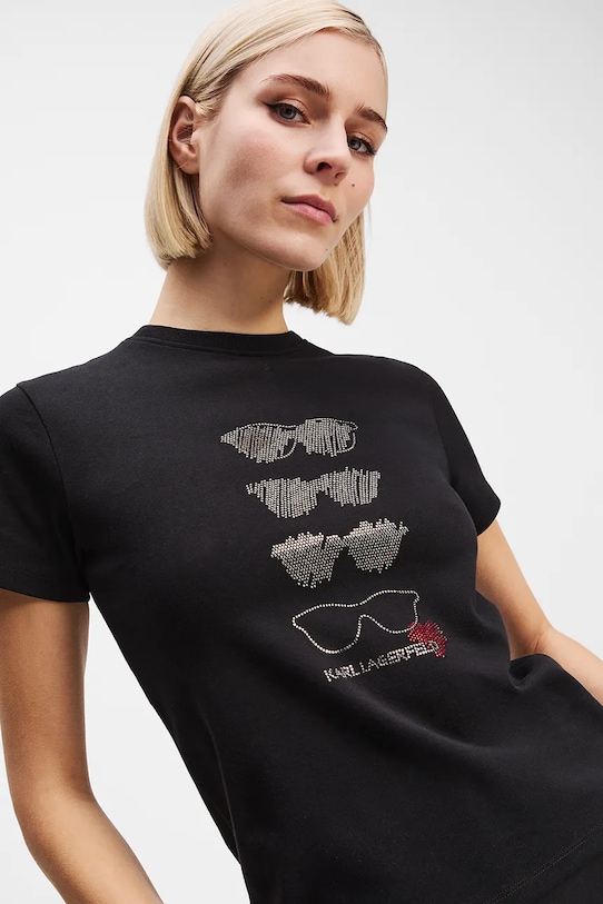 Odzież Karl Lagerfeld t-shirt bawełniany A2W17103 czarny