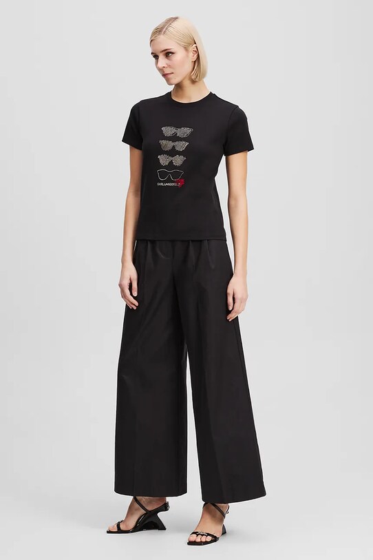 Karl Lagerfeld tricou din bumbac negru A2W17103