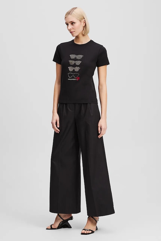 Karl Lagerfeld t-shirt bawełniany czarny A2W17103